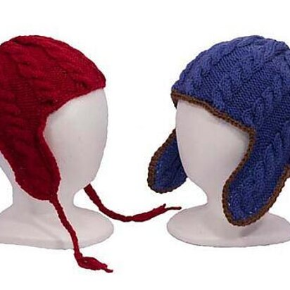 Child's Cable Ear Flap Hat