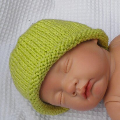 BABY ROLL BRIM BEANIE HAT KNITTING PATTERN - MADMONKEYKNITS