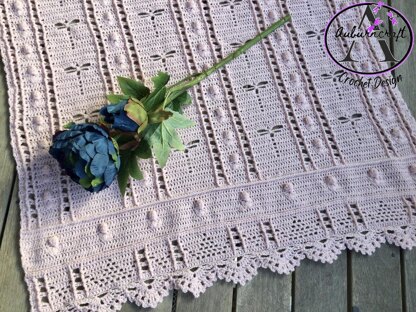 Apricot Blossom Dragonflies Blanket