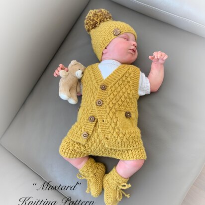 "Mustard" Waistcoat and Romper set