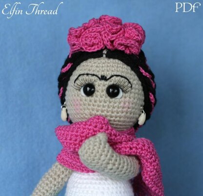 Friducha in Tehuana Dress Amigurumi Doll