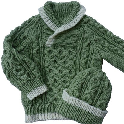 Baby to Toddler Cable Sweater & Hat