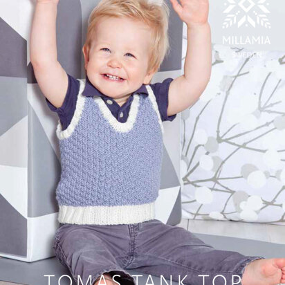 "Tomas Tank Top" - Top Knitting Pattern in MillaMia Naturally Soft Aran