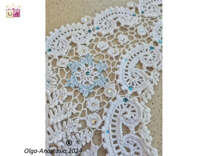 White Lace Irish Lace Detachable Collar "December"