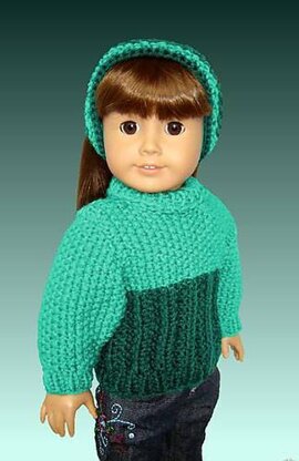 Fits American girl Doll, and 18 inch doll, Seedstitch Pullover. 001