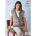 Cardigan and Waistcoat Top knitted in King Cole Forest Aran - P6345