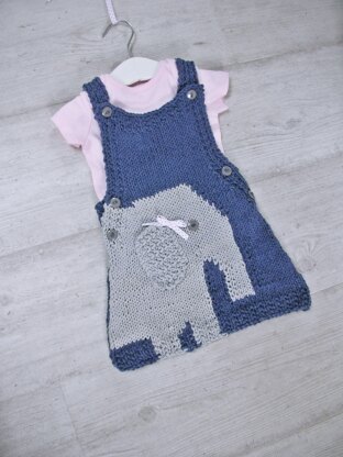 Elephant Pinafore for baby 0-3 yrs