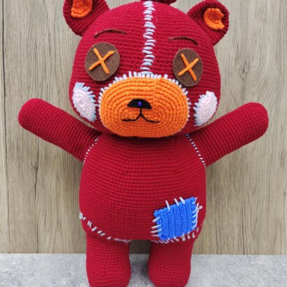 Cocomelon Red Teddy Bear Crochet Amigurumi Pattern