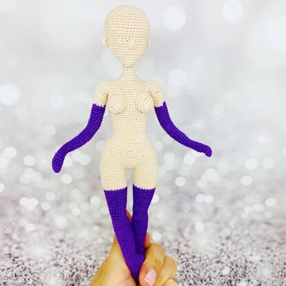 Doll body, crochet doll, amigurumi doll, doll body base Crochet pattern by  Oxana Tim