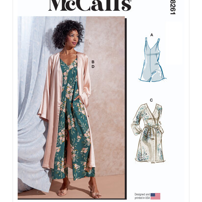 McCall's Misses' Romper, Jumpsuit, Robe with Sash M8261 - Sewing Pattern