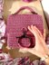 Crochet handbag with lining, Shoulder crossbody bag