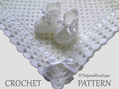 Crochet Baby Blanket and Booties