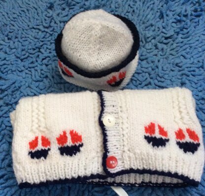 Sail Away Sailboat  Cardigan & Hat