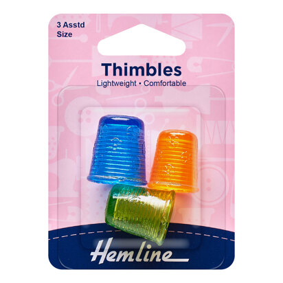 Hemline Thimble - Light Weight - 3 Assorted Sizes