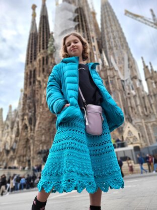 Boho Blues skirt  - girls