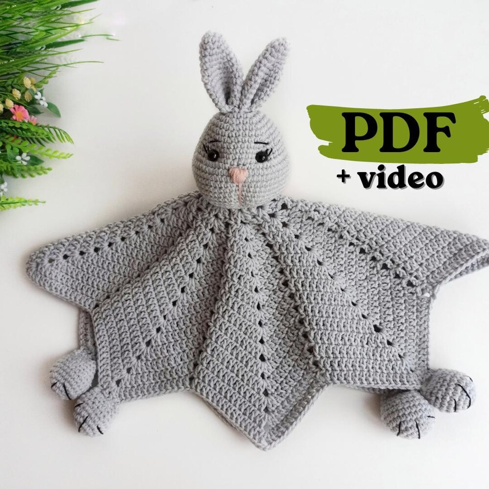 Free Crochet Bunny Lovey Pattern (Square Blanket) - Cuddly Stitches Craft