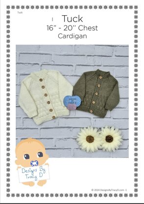 Tuck Baby Cardigan 16" to 20" chest size. Approx 0-9mths