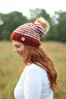 Chunky Stripes Knit Beanie