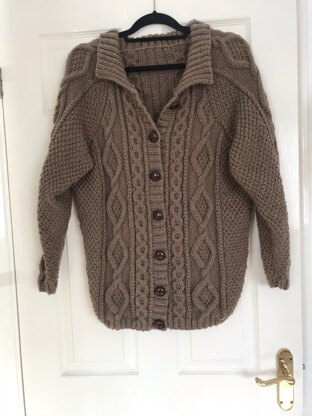 My first go at knitting Aran cardigans