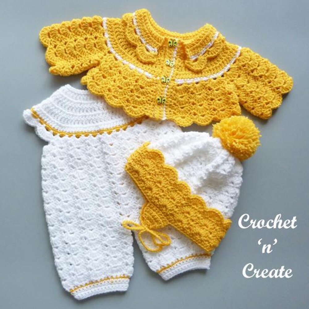 Newborn Baby Romper Outfit Crochet pattern by Crochet 'n' Create