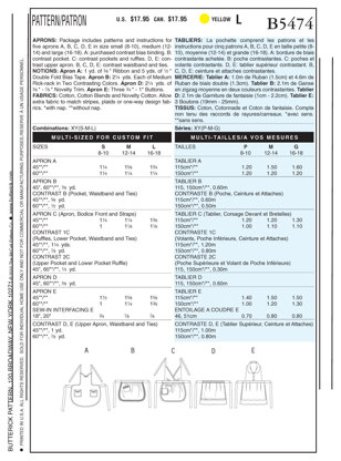 Butterick Aprons B5474 - Sewing Pattern
