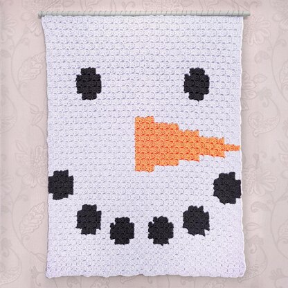 C2C - Snowman Face - Corner to Corner Blanket