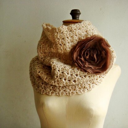 Simple Cowl and Chiffon Flower
