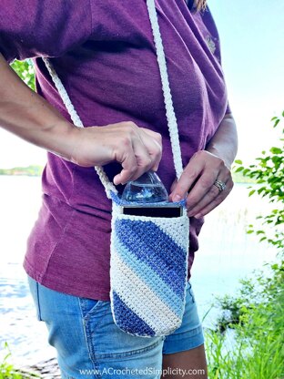 Water Bottle Holder with Phone Pocket