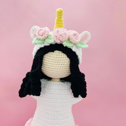 Amigurumi doll pattern, Crochet doll pattern, Unicorn outfit