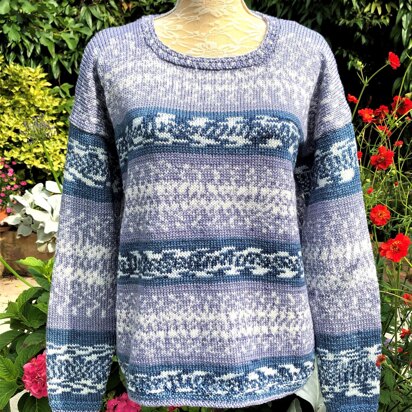 Mock Fair-Isle Easy Knit Sweater