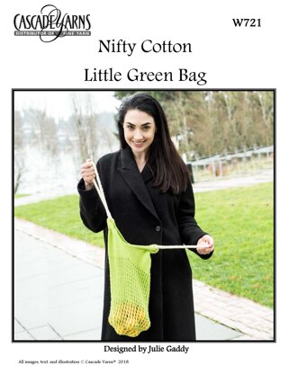 Little Green Bag in Cascade Yarns Nifty Cotton - W721 - Downloadable PDF