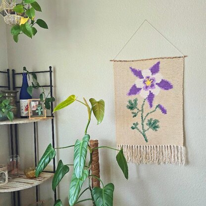 Columbine Flower Tapestry