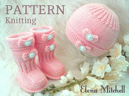 Knitting Baby Booties Baby Beanie Lovely Baby Set