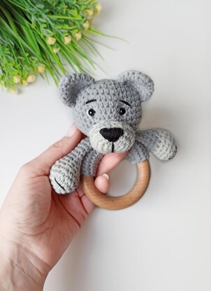 Wolf baby rattle
