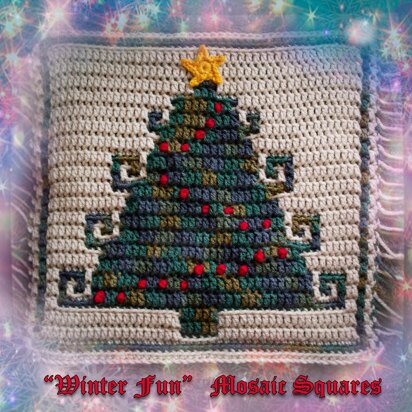 Winter Fun Mosaic Square - Christmas Tree