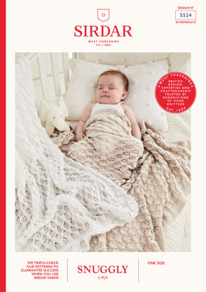 Pretty Picot Lacy Blanket in Sirdar Snuggly 2ply - 5524 - Downloadable PDF