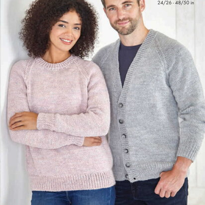 Cardigan and Sweater Knitted in King Cole Aran - 3757 - Downloadable PDF