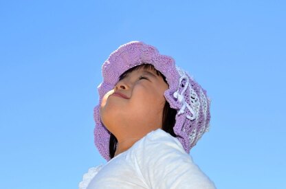 Purple Wave Cotton Sun Hat