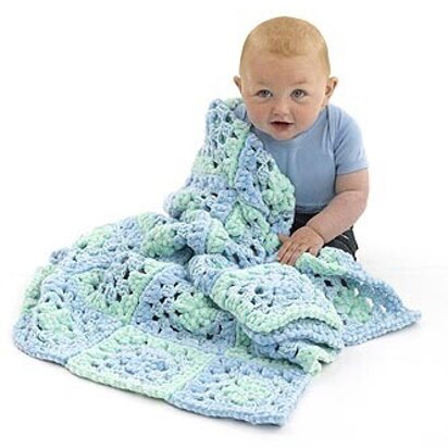Super Soft Granny Baby Blanket in Lion Brand Velvetspun and Babysoft - Downloadable PDF