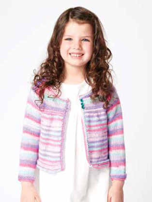 Fun and Flouncy Knit Cardigan in Caron Simply Soft Stripes - Downloadable PDF
