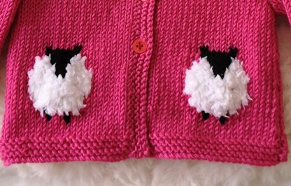 .Baby Sheep Cardigan and Hat