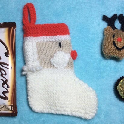 Santa Stocking Gift Bag with Christmas Reindeer