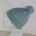 Simple Aran Fishermans Rib Bobble Beanie Hat