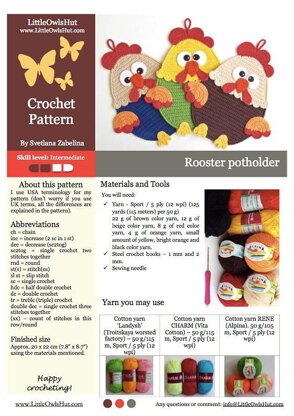 Rooster Decor Potholder