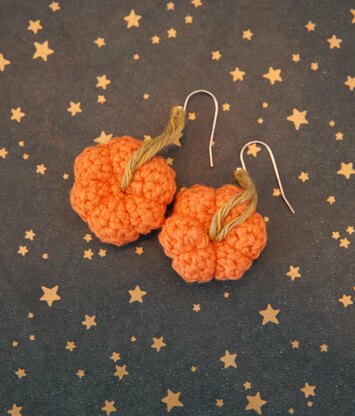 Harvest Pumpkin Earrings - Crochet Pattern