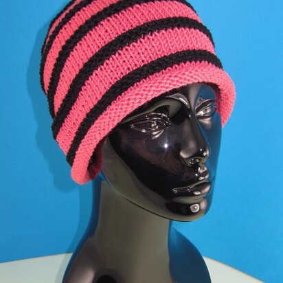 Stripe Roll Brim Beanie