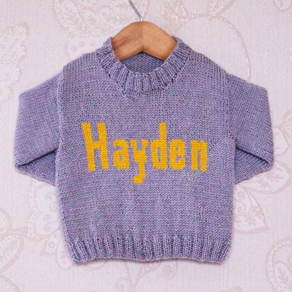 Intarsia - Hayden Moniker Chart - Childrens Sweater