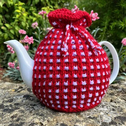 Basket Ribbed 4 Cup Teapot Cosy Knitting Pattern