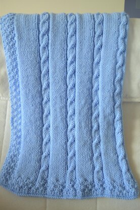 Cable Baby Blankets in two simple designs