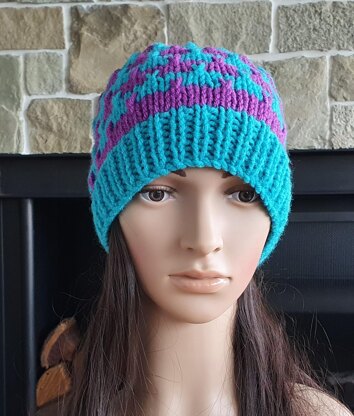 May - Chunky, striped, slip stitch beanie